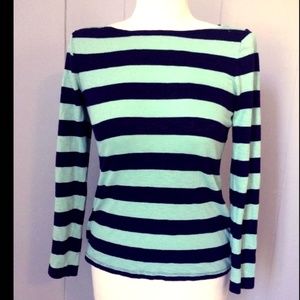 J Crew Striped Painter Tee Shirt Top Cotton Blue S